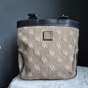 ​Dooney & Bourke Signature Canvas & Leather Tote - Tan/Black